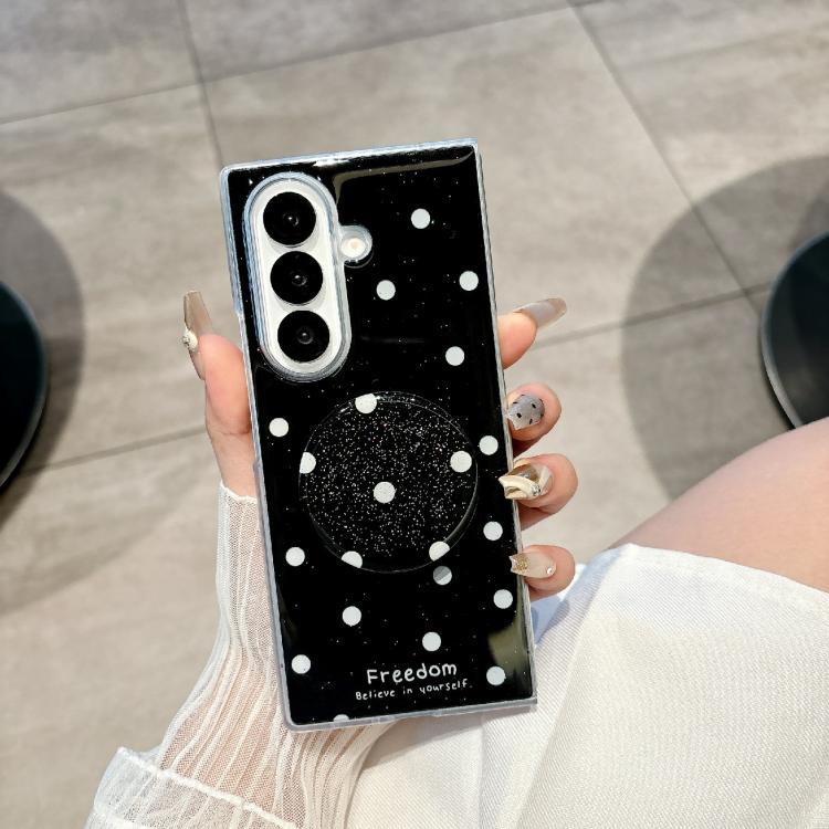 For Samsung Galaxy Z Fold7 5G Glitter Powder Dots Pattern Phone Case with Holder