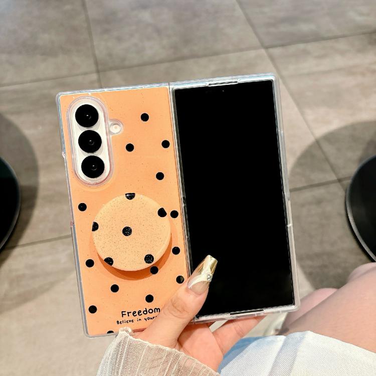 For Samsung Galaxy Z Fold7 5G Glitter Powder Dots Pattern Phone Case with Holder