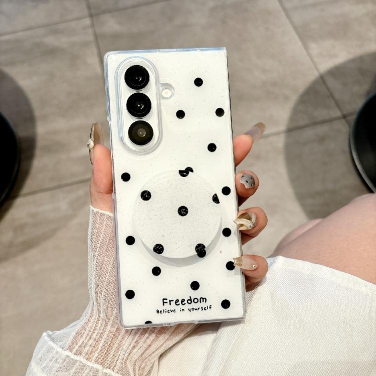 For Samsung Galaxy Z Fold7 5G Glitter Powder Dots Pattern Phone Case with Holder