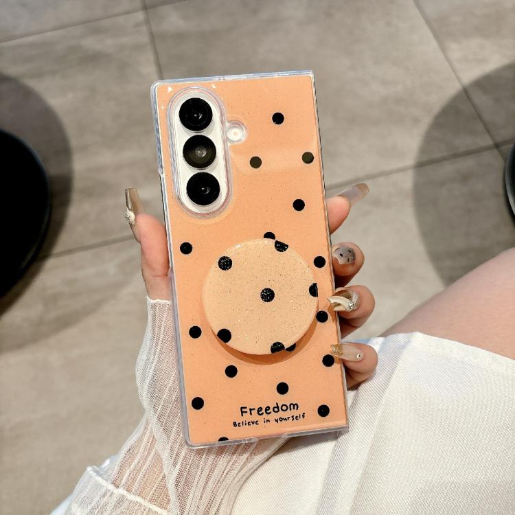 For Samsung Galaxy Z Fold7 5G Glitter Powder Dots Pattern Phone Case with Holder