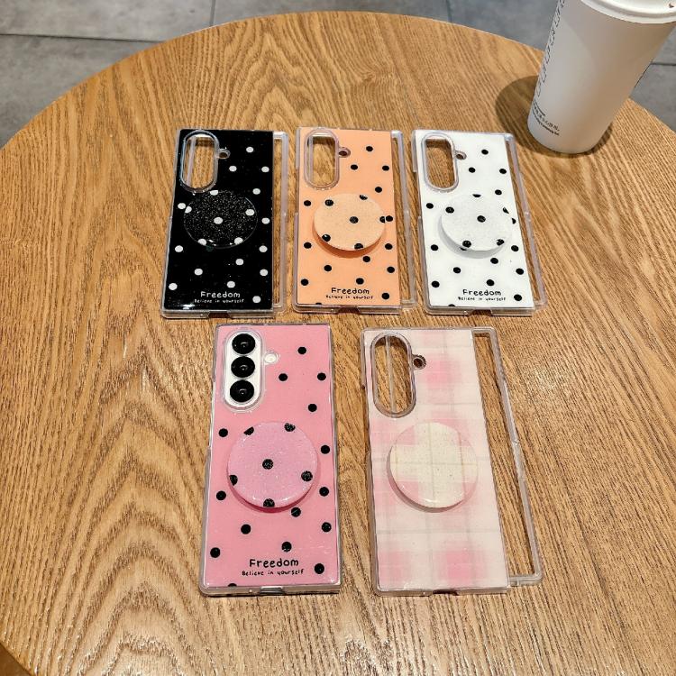 For Samsung Galaxy Z Fold7 5G Glitter Powder Dots Pattern Phone Case with Holder