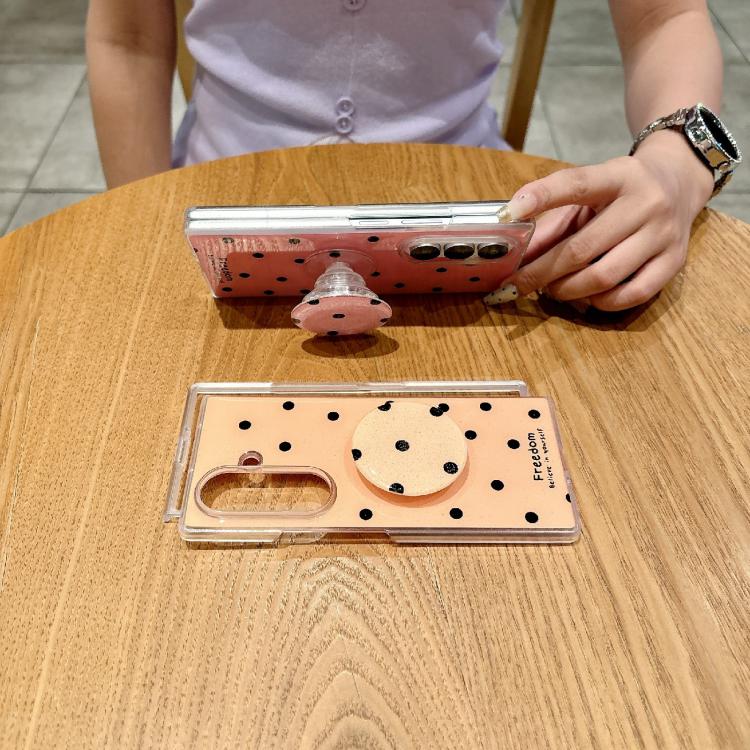 For Samsung Galaxy Z Fold7 5G Glitter Powder Dots Pattern Phone Case with Holder
