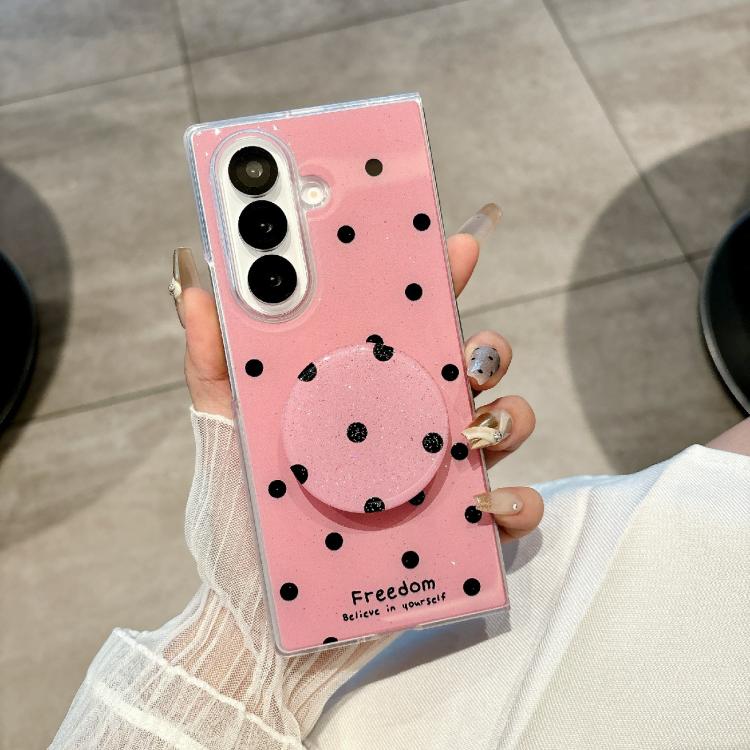 For Samsung Galaxy Z Fold7 5G Glitter Powder Dots Pattern Phone Case with Holder