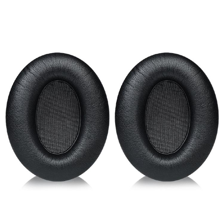 2pcs Snap-on Replacement Earpads For Sennheiser HD201 / HD201S / HD180 / HD418 / HD419 / HD421 / HD428 / HD429 / HD438 / HD439 / HD448 / HD450, Material:Protein Leather - Black