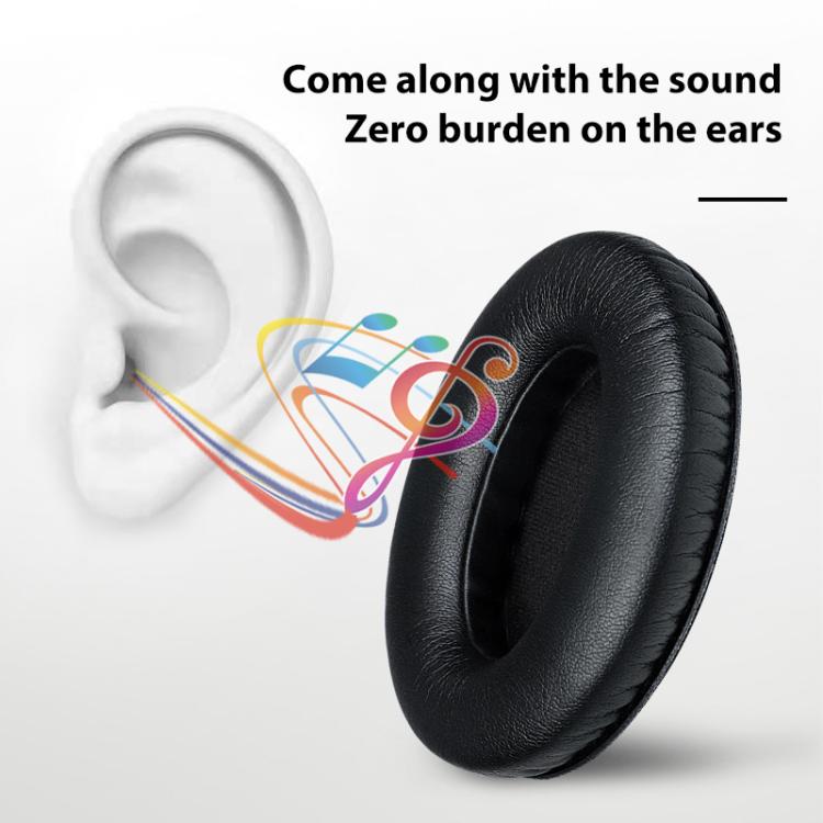 2pcs Snap-on Replacement Earpads For Sennheiser HD201 / HD201S / HD180 / HD418 / HD419 / HD421 / HD428 / HD429 / HD438 / HD439 / HD448 / HD450, Material:Flannel - Black