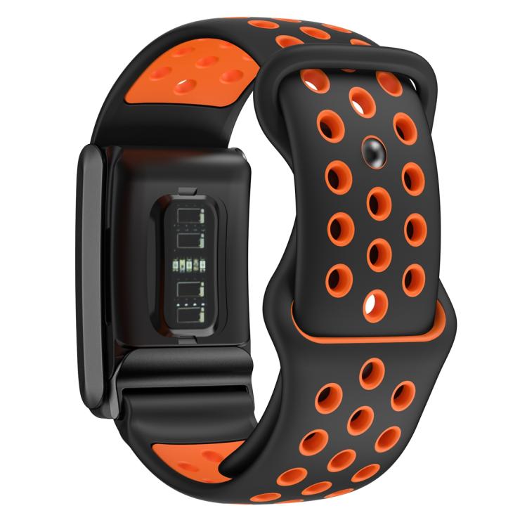 For WHOOP 4.0 Hole Style Butterfly Buckle Two Color Silicone Watch Band