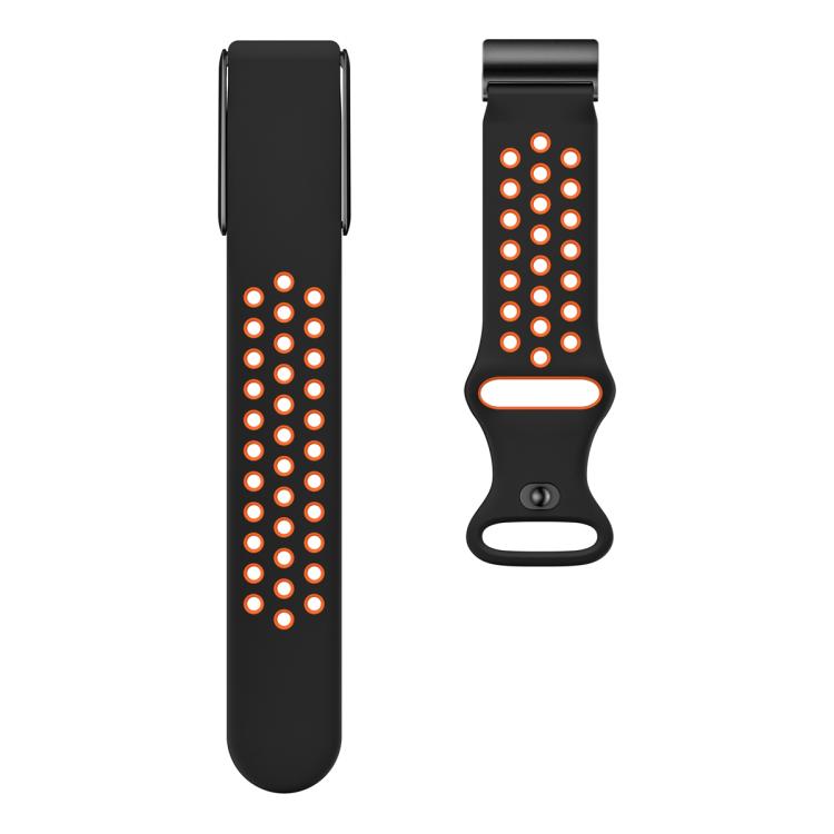 For WHOOP 4.0 Hole Style Butterfly Buckle Two Color Silicone Watch Band