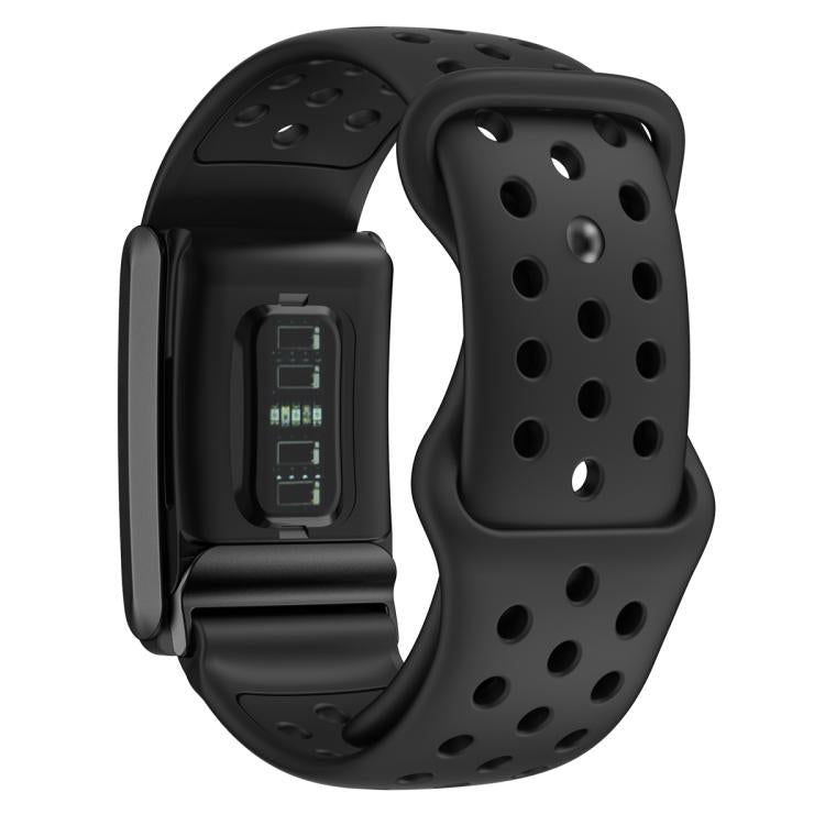 For WHOOP 4.0 Hole Style Butterfly Buckle Two Color Silicone Watch Band