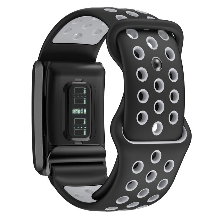 For WHOOP 4.0 Hole Style Butterfly Buckle Two Color Silicone Watch Band