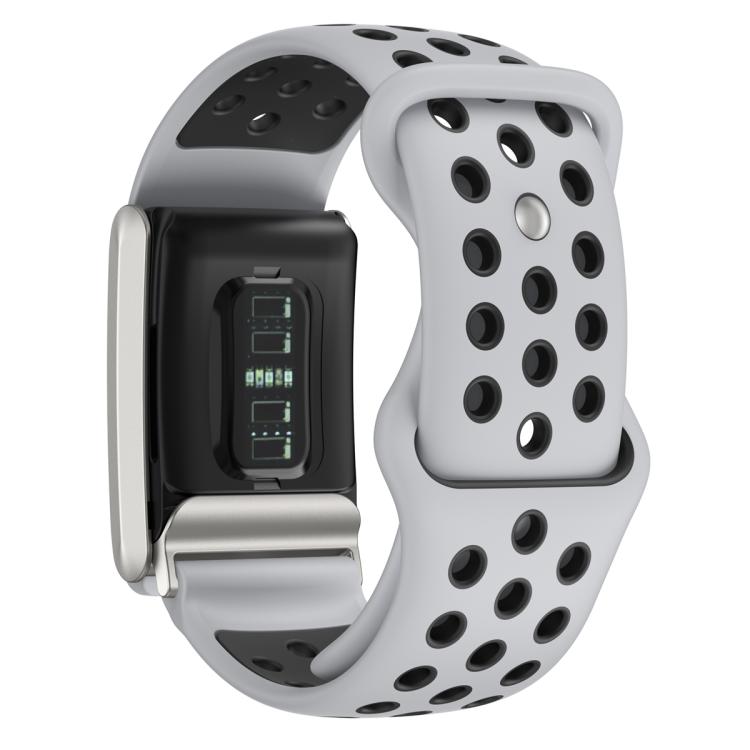 For WHOOP 4.0 Hole Style Butterfly Buckle Two Color Silicone Watch Band