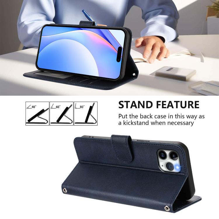 For iPhone 11 Pro Max Litter Panda Embossing RFID Leather Phone Case with Lanyard