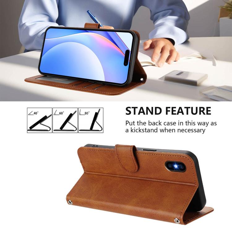 For iPhone XS Max Litter Panda Embossing RFID Leather Phone Case with Lanyard