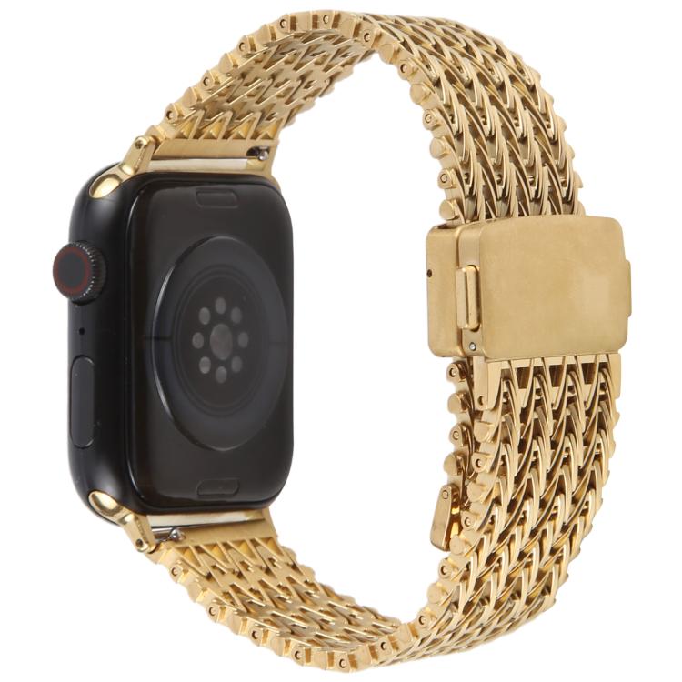 For Apple Watch 46mm / 49mm / 45mm / 44mm Magnetic Snap Clasp Steel Mesh Metal Watch Band