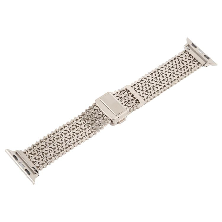 For Apple Watch 46mm / 49mm / 45mm / 44mm Magnetic Snap Clasp Steel Mesh Metal Watch Band