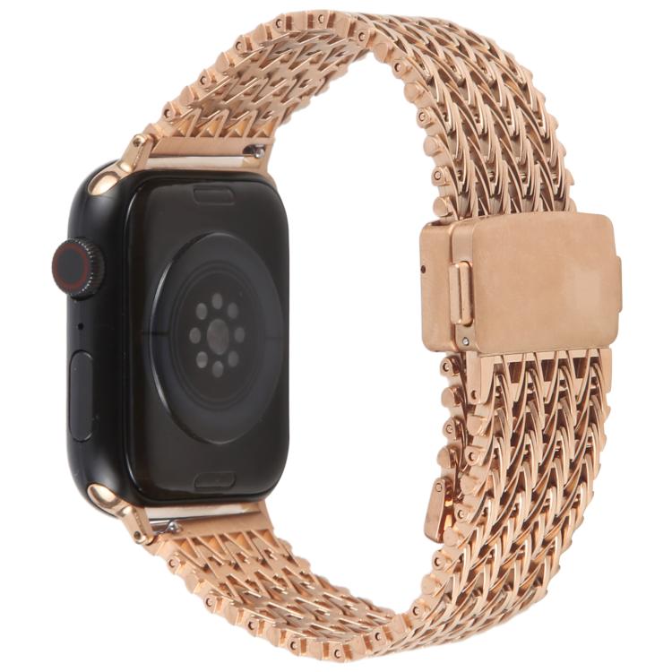 For Apple Watch 46mm / 49mm / 45mm / 44mm Magnetic Snap Clasp Steel Mesh Metal Watch Band