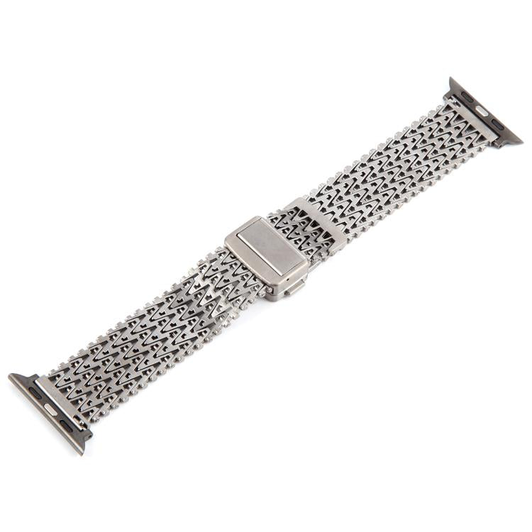 For Apple Watch 46mm / 49mm / 45mm / 44mm Magnetic Snap Clasp Steel Mesh Metal Watch Band