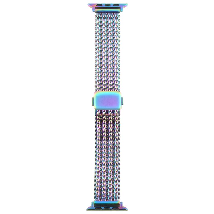For Apple Watch 46mm / 49mm / 45mm / 44mm Magnetic Snap Clasp Steel Mesh Metal Watch Band