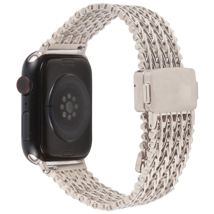For Apple Watch 42mm / 41mm / 40mm / 38mm Magnetic Snap Clasp Steel Mesh Metal Watch Band