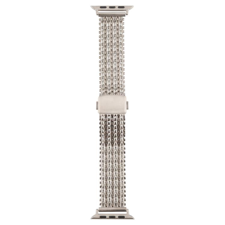 For Apple Watch 42mm / 41mm / 40mm / 38mm Magnetic Snap Clasp Steel Mesh Metal Watch Band