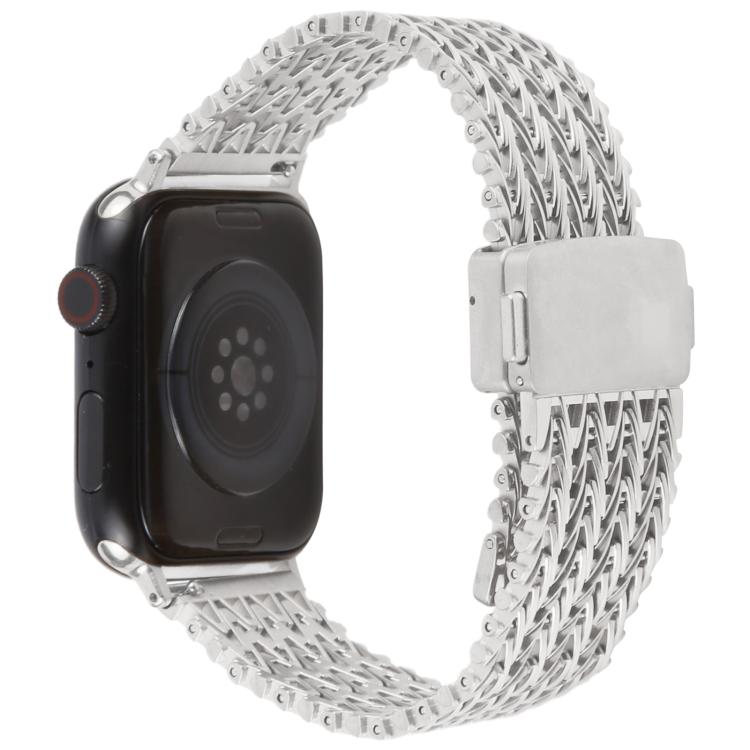 For Apple Watch 42mm / 41mm / 40mm / 38mm Magnetic Snap Clasp Steel Mesh Metal Watch Band