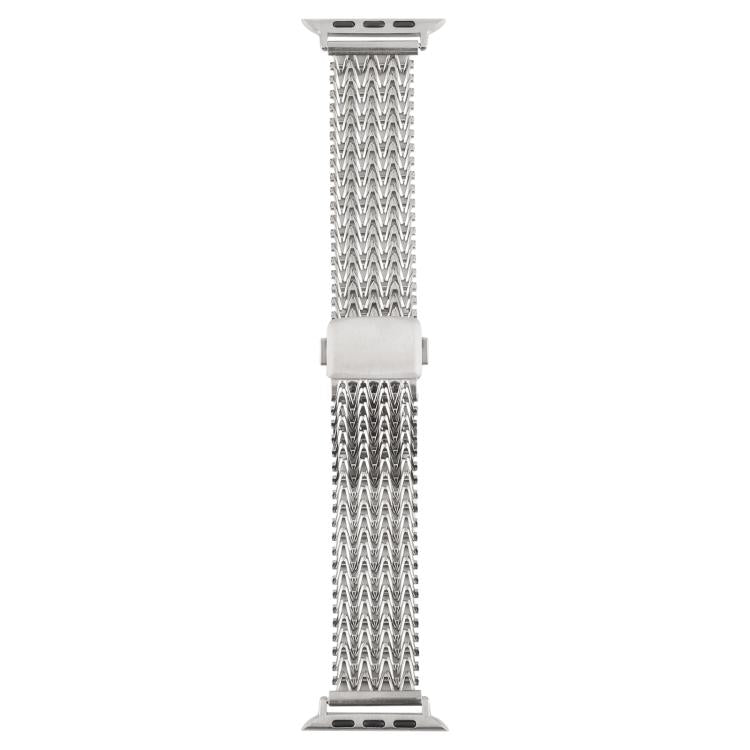 For Apple Watch 42mm / 41mm / 40mm / 38mm Magnetic Snap Clasp Steel Mesh Metal Watch Band