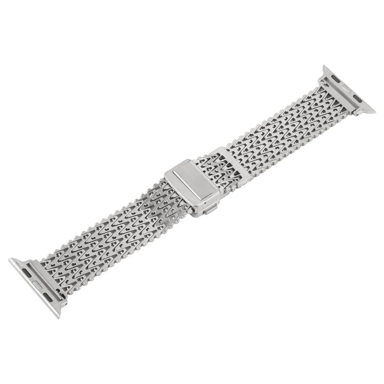 For Apple Watch 42mm / 41mm / 40mm / 38mm Magnetic Snap Clasp Steel Mesh Metal Watch Band