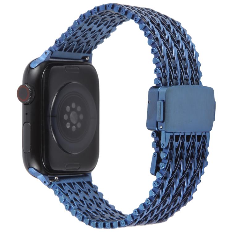 For Apple Watch 42mm / 41mm / 40mm / 38mm Magnetic Snap Clasp Steel Mesh Metal Watch Band