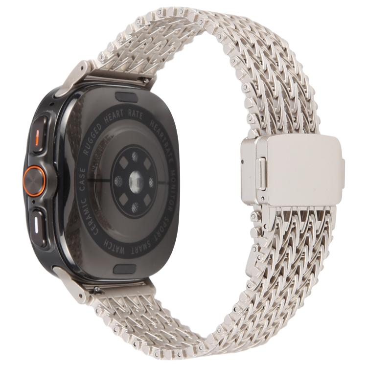 For Samsung Galaxy Watch Ultra 47mm / Ultra 2025 Magnetic Snap Clasp Steel Mesh Metal Watch Band