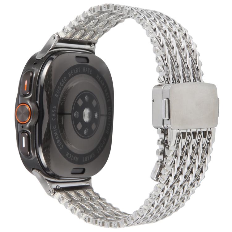 For Samsung Galaxy Watch Ultra 47mm / Ultra 2025 Magnetic Snap Clasp Steel Mesh Metal Watch Band