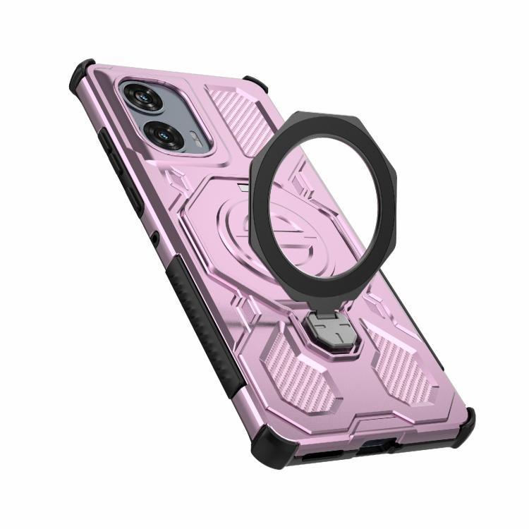For Motorola Edge 50 Fusion 5G Global J-20 Solid Color MagSafe Magnetic TPU+PC Phone Case
