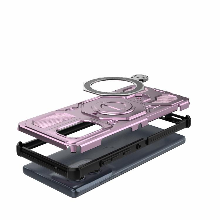 For Motorola Edge 50 Fusion 5G Global J-20 Solid Color MagSafe Magnetic TPU+PC Phone Case