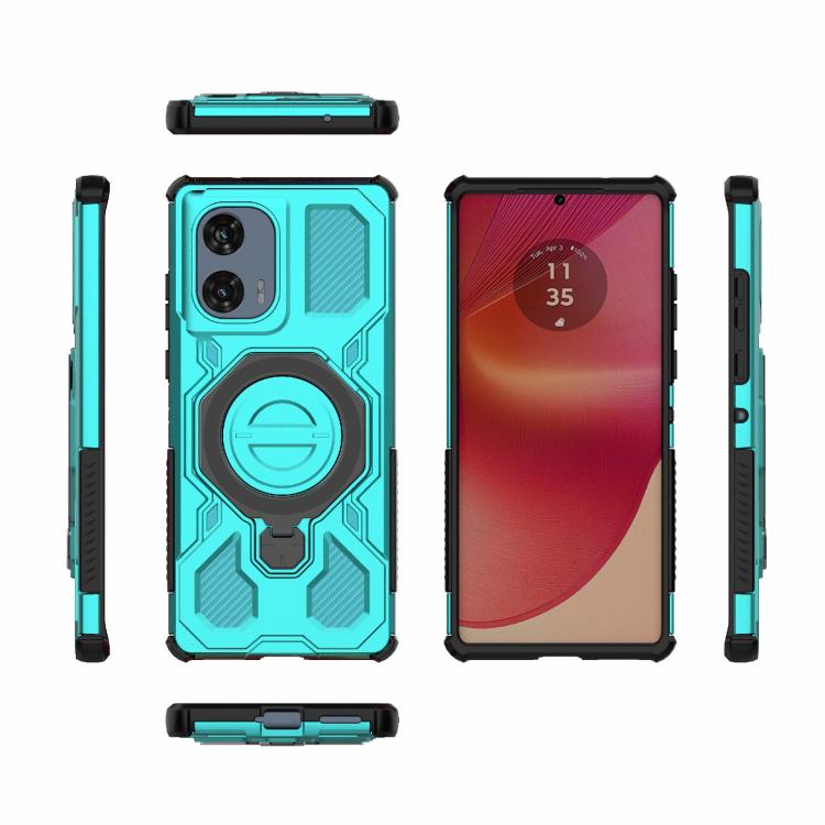 For Motorola Edge 50 Fusion 5G Global J-20 Solid Color MagSafe Magnetic TPU+PC Phone Case