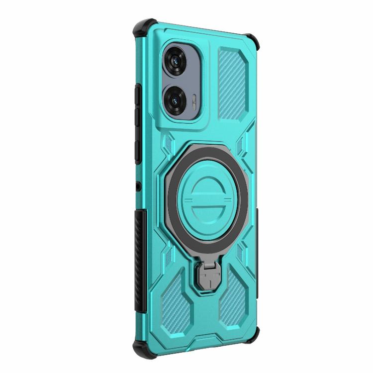 For Motorola Edge 50 Fusion 5G Global J-20 Solid Color MagSafe Magnetic TPU+PC Phone Case