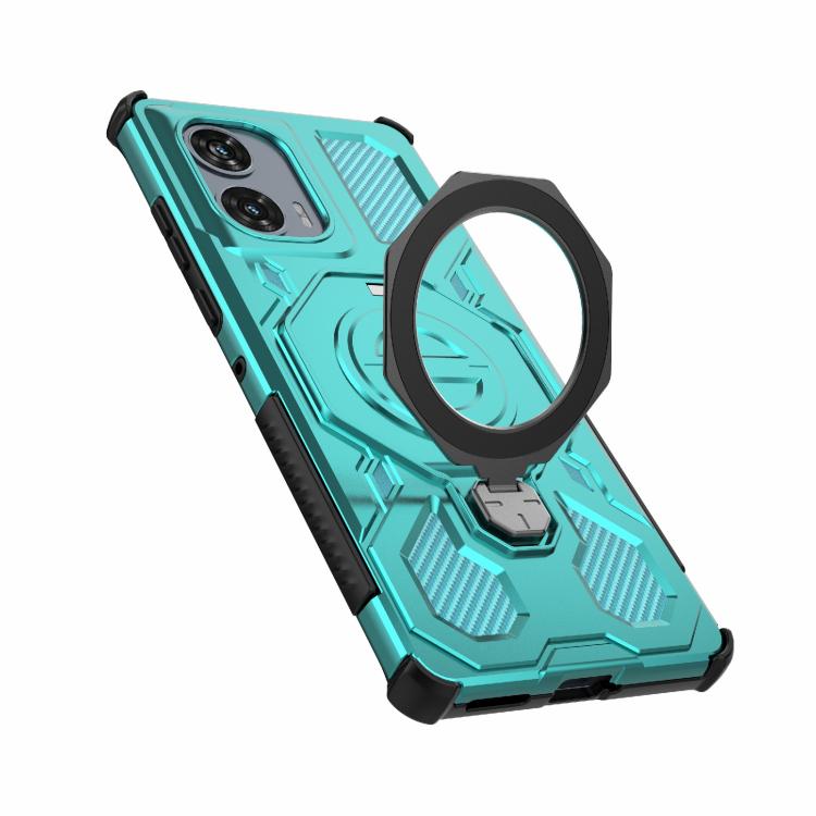 For Motorola Edge 50 Fusion 5G Global J-20 Solid Color MagSafe Magnetic TPU+PC Phone Case