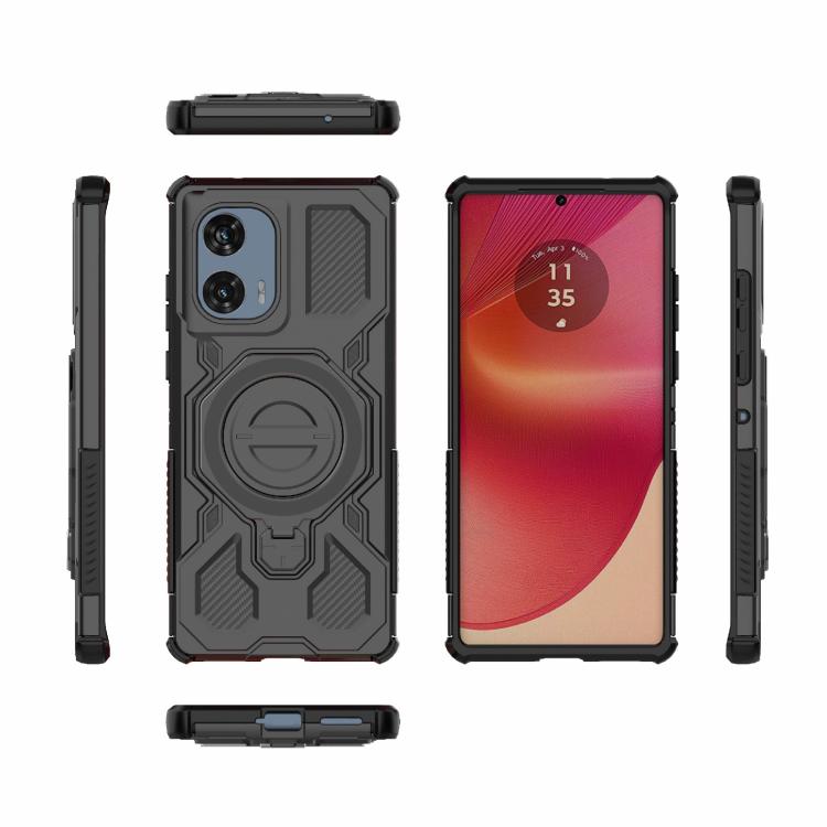For Motorola Edge 50 Fusion 5G Global J-20 Solid Color MagSafe Magnetic TPU+PC Phone Case