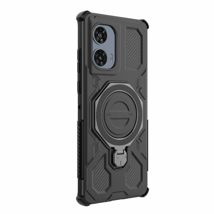 For Motorola Edge 50 Fusion 5G Global J-20 Solid Color MagSafe Magnetic TPU+PC Phone Case