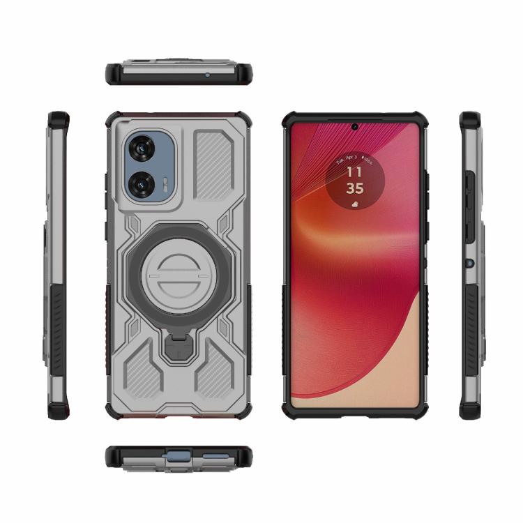 For Motorola Edge 50 Fusion 5G Global J-20 Solid Color MagSafe Magnetic TPU+PC Phone Case