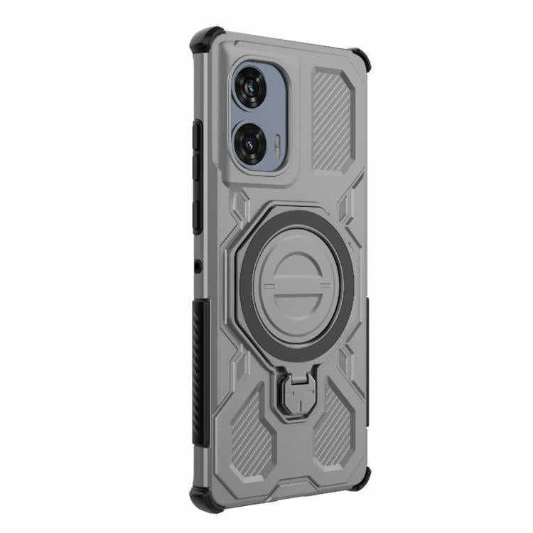For Motorola Edge 50 Fusion 5G Global J-20 Solid Color MagSafe Magnetic TPU+PC Phone Case