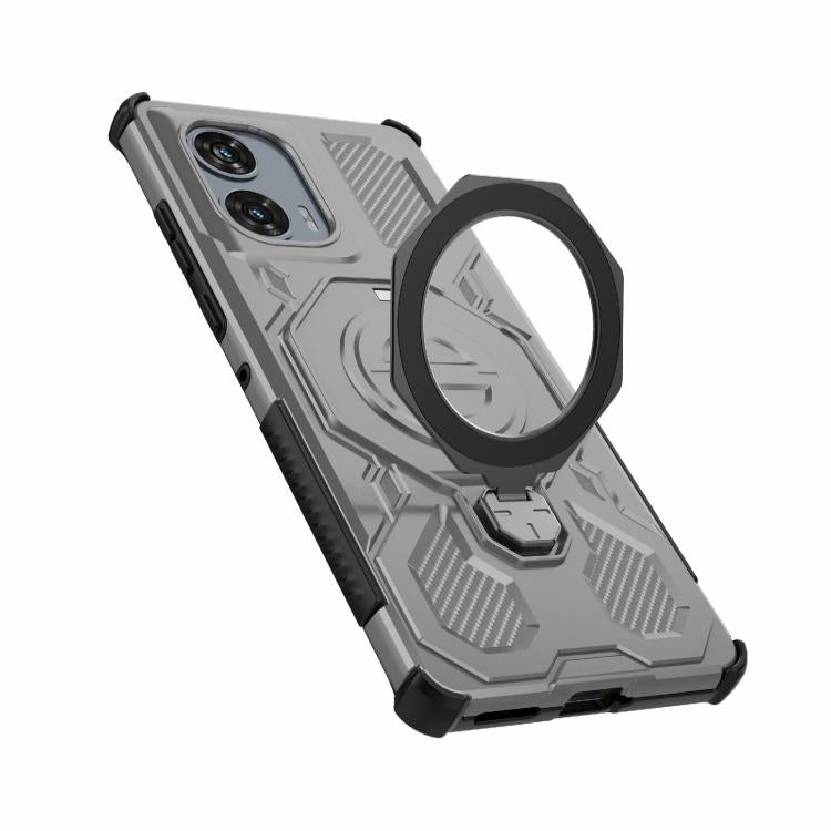 For Motorola Edge 50 Fusion 5G Global J-20 Solid Color MagSafe Magnetic TPU+PC Phone Case