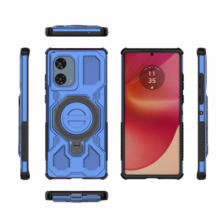 For Motorola Edge 50 Fusion 5G Global J-20 Solid Color MagSafe Magnetic TPU+PC Phone Case