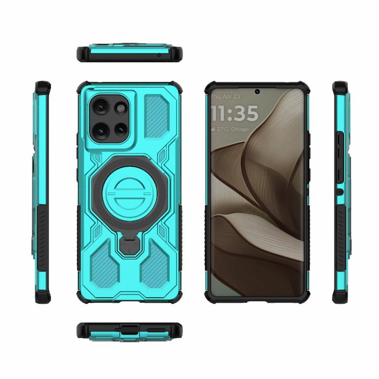 For Motorola Edge 50 5G Global J-20 Solid Color MagSafe Magnetic TPU+PC Phone Case