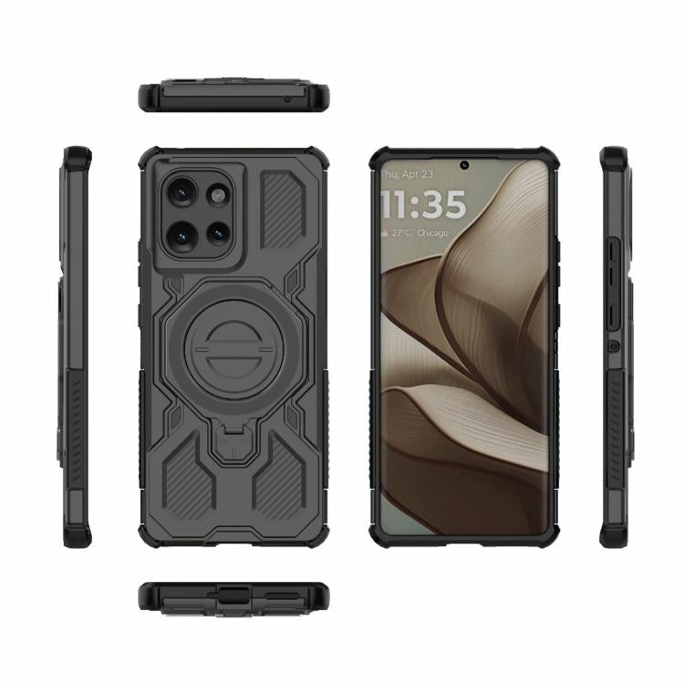 For Motorola Edge 50 5G Global J-20 Solid Color MagSafe Magnetic TPU+PC Phone Case
