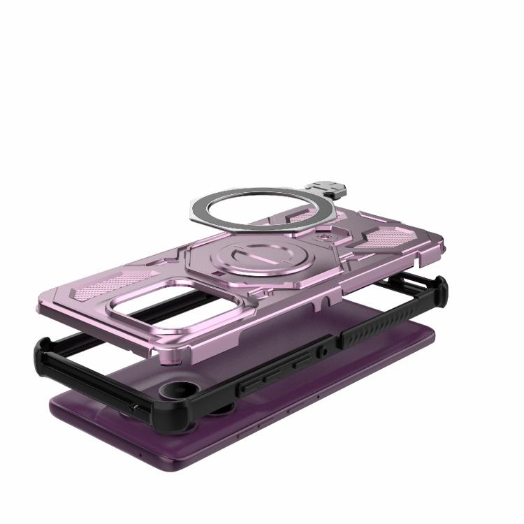 For Motorola Edge 60 Pro 5G J-20 Solid Color MagSafe Magnetic TPU+PC Phone Case