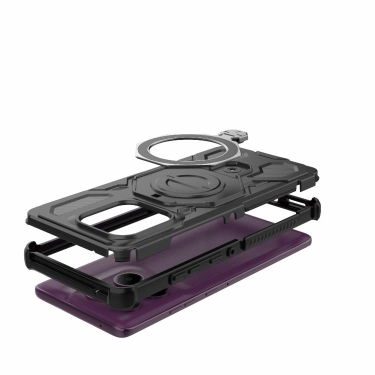 For Motorola Edge 60 Pro 5G J-20 Solid Color MagSafe Magnetic TPU+PC Phone Case