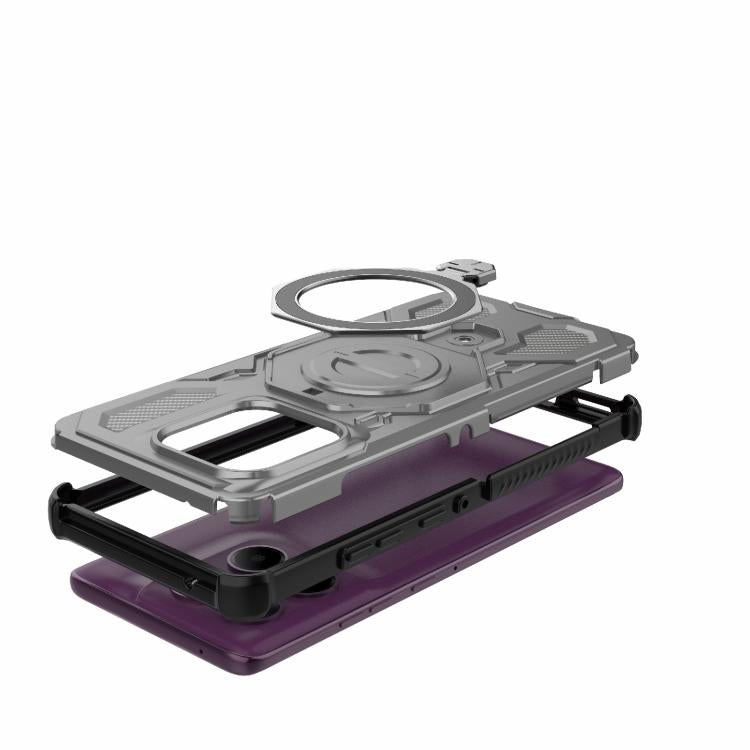 For Motorola Edge 60 Pro 5G J-20 Solid Color MagSafe Magnetic TPU+PC Phone Case
