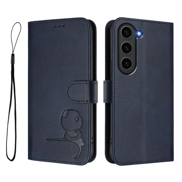 For Samsung Galaxy S23+ 5G Litter Panda Embossing RFID Leather Phone Case with Lanyard