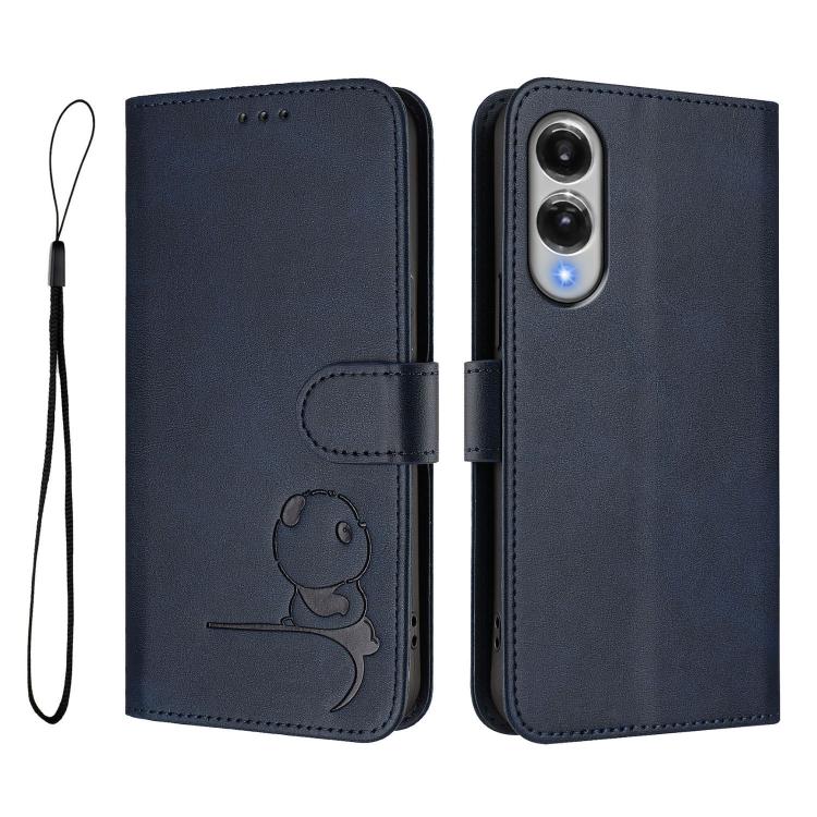 For Samsung Galaxy S25 Edge 5G Litter Panda Embossing RFID Leather Phone Case with Lanyard