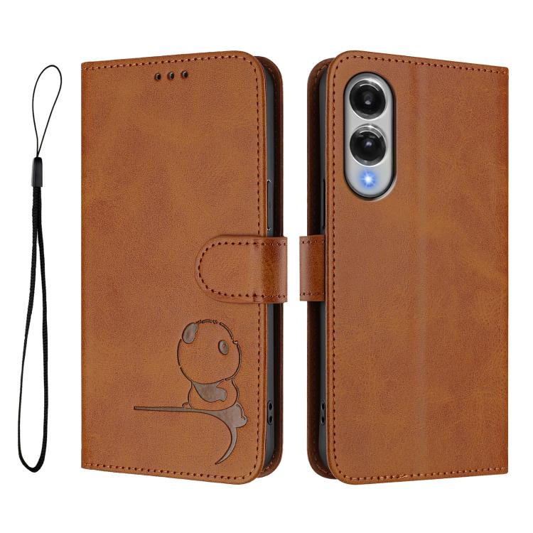 For Samsung Galaxy S25 Edge 5G Litter Panda Embossing RFID Leather Phone Case with Lanyard