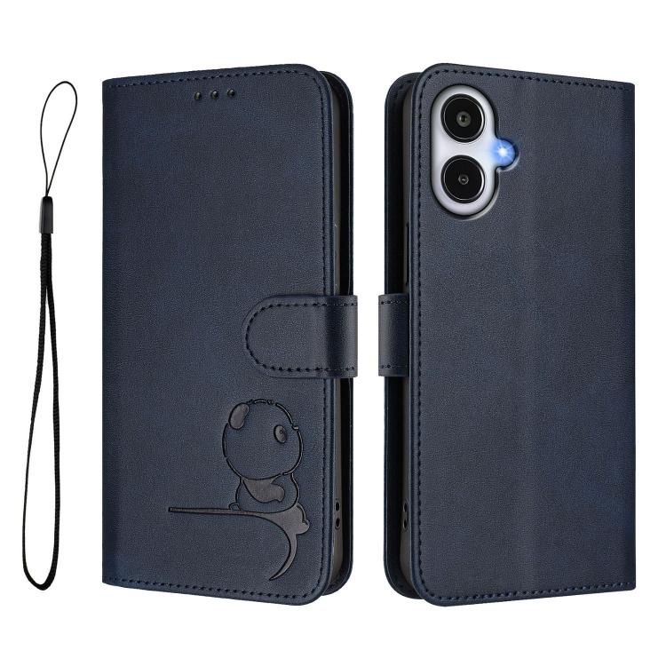For Samsung Galaxy A25e / A25 5G JP Litter Panda Embossing RFID Leather Phone Case with Lanyard