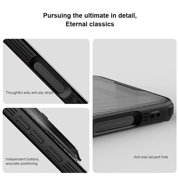 For vivo X200 Ultra NILLKIN CamShield Prop Translucent PC Phone Case - Black